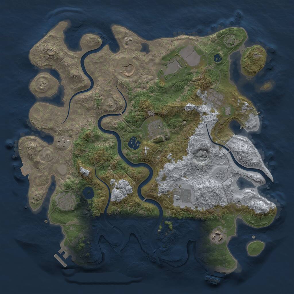 Rust Map: Procedural Map, Size: 3650, Seed: 498371, 15 Monuments