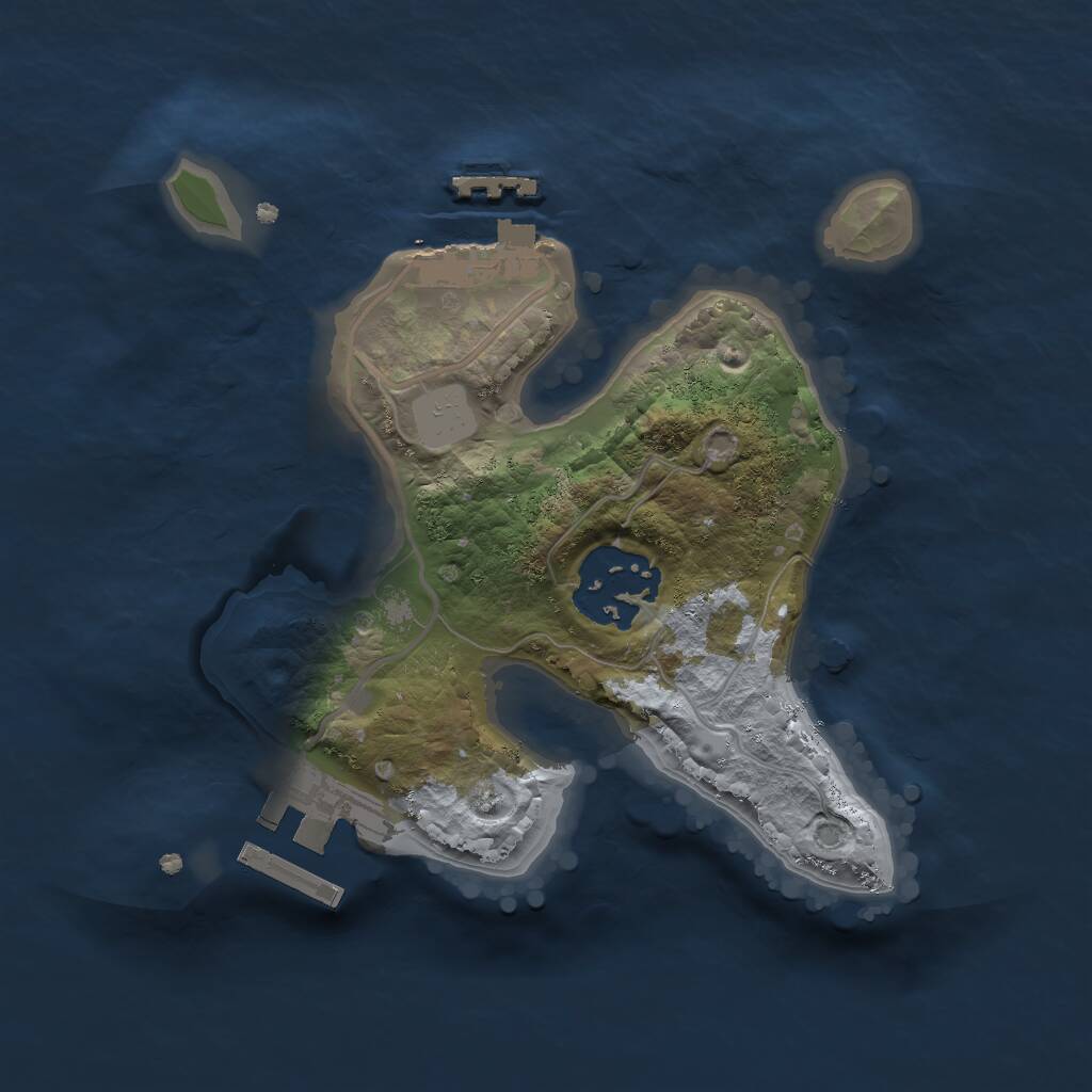 Rust Map: Procedural Map, Size: 2000, Seed: 24351249, 4 Monuments