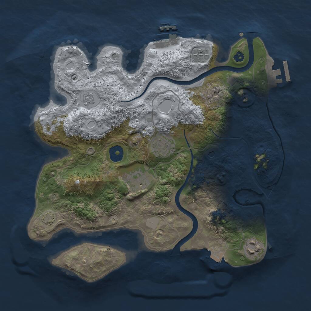 Rust Map: Procedural Map, Size: 3000, Seed: 1873446393, 10 Monuments