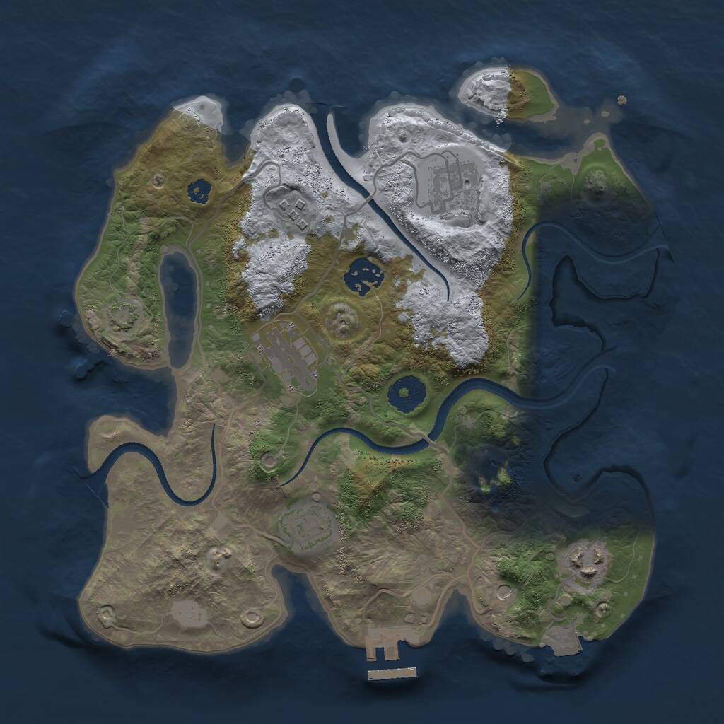 Rust Map: Procedural Map, Size: 3000, Seed: 328407878, 10 Monuments