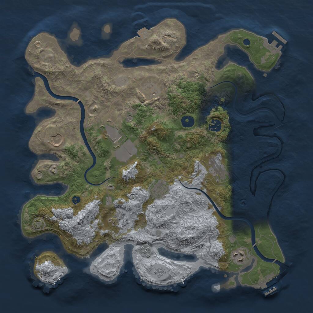Rust Map: Procedural Map, Size: 3700, Seed: 426741085, 15 Monuments