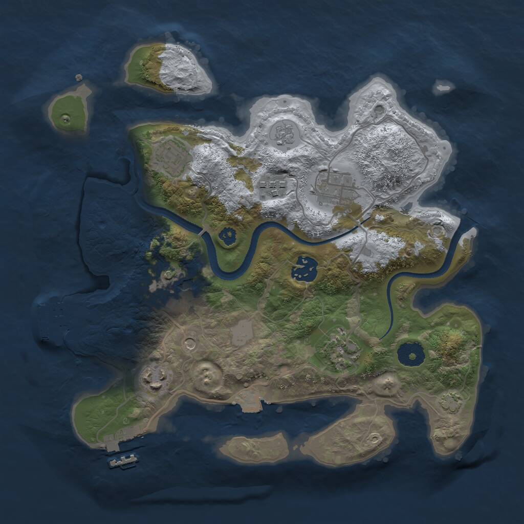 Rust Map: Procedural Map, Size: 3000, Seed: 10125, 13 Monuments