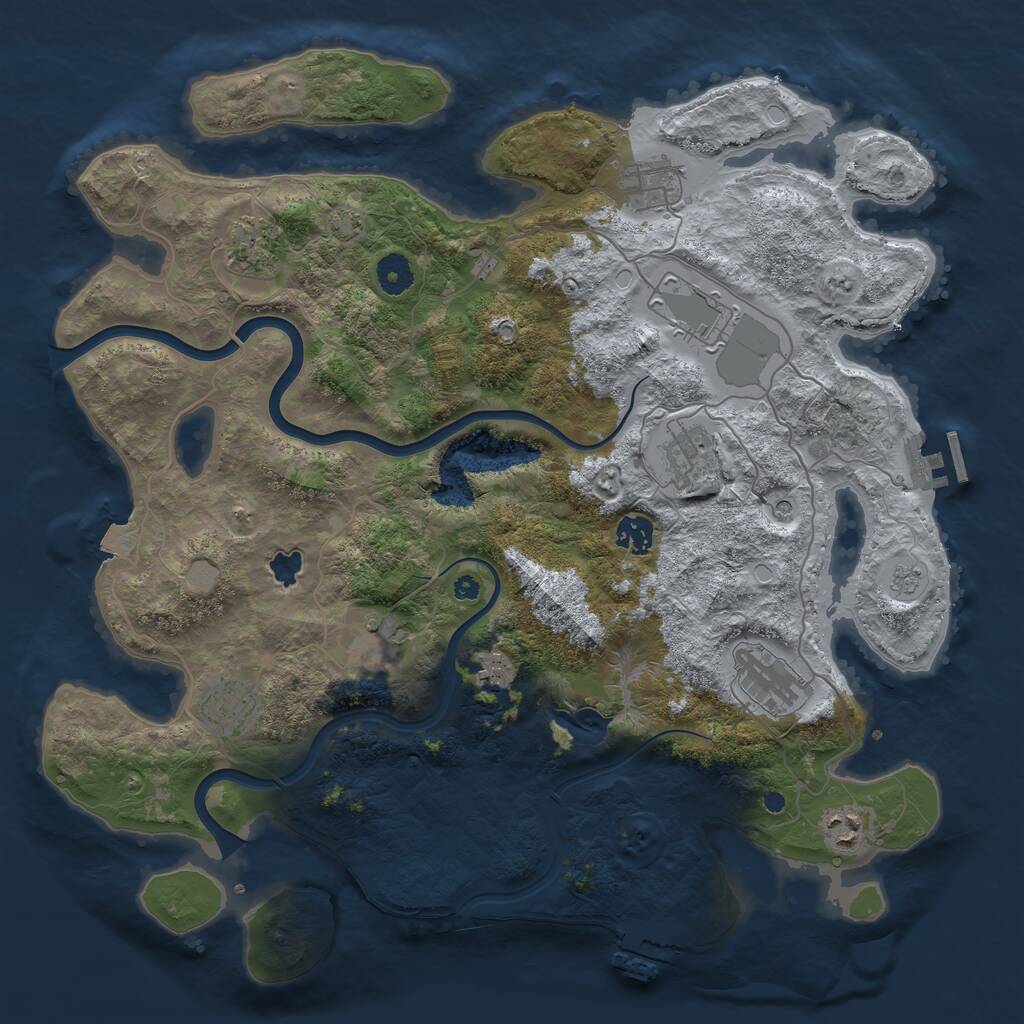 Rust Map: Procedural Map, Size: 4000, Seed: 1812079802, 16 Monuments