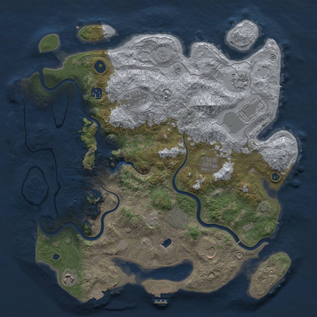 Rust Map: Procedural Map, Size: 4000, Seed: 1486394151, 15 Monuments