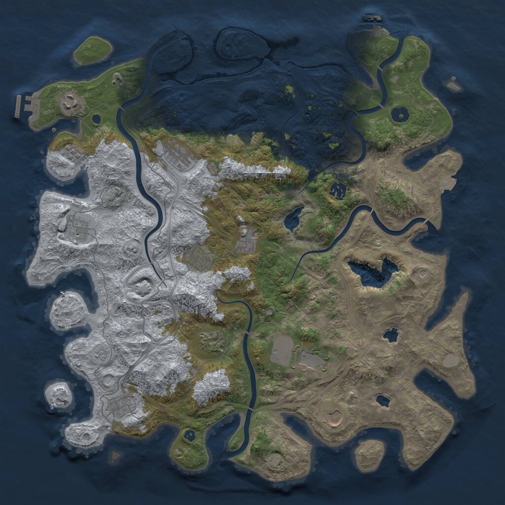 Rust Map: Procedural Map, Size: 4500, Seed: 49226, 17 Monuments