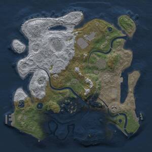 Thumbnail Rust Map: Procedural Map, Size: 3500, Seed: 1565357757, 13 Monuments