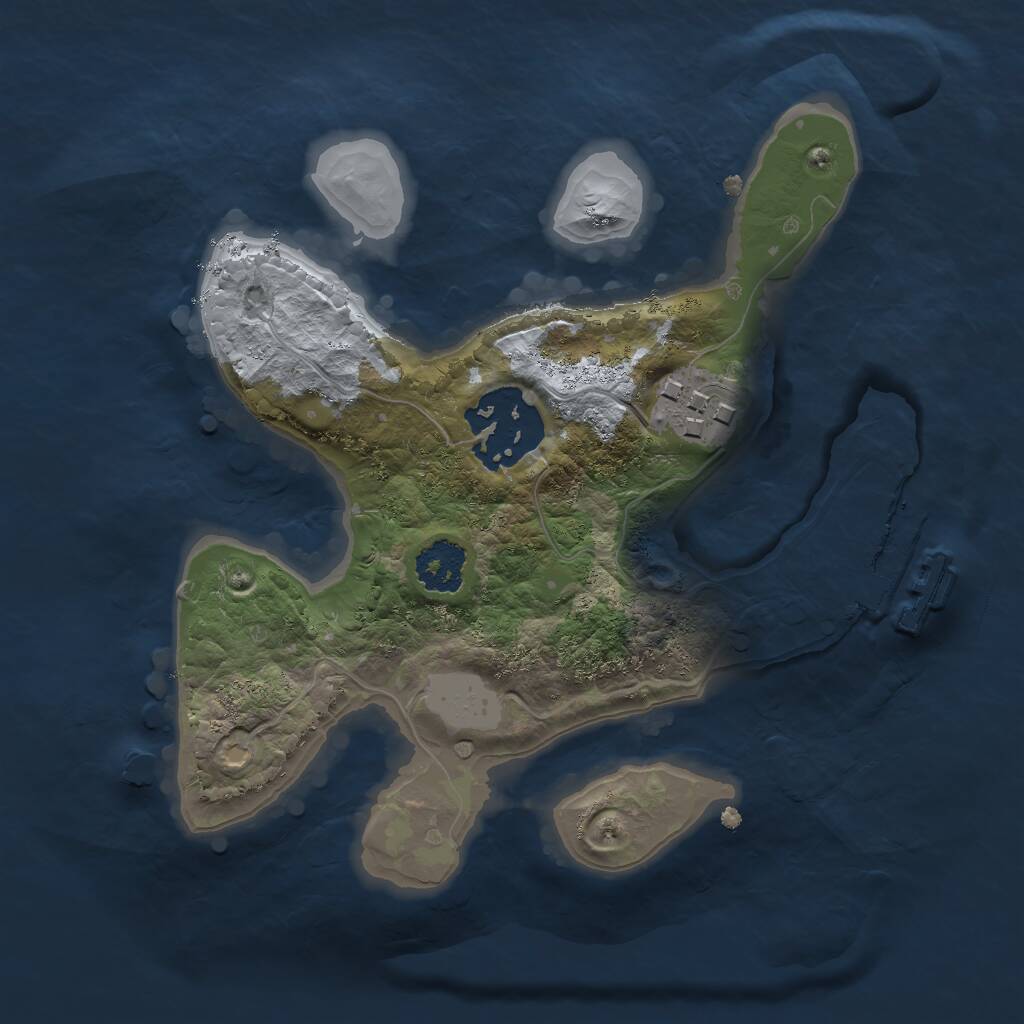 Rust Map: Procedural Map, Size: 2000, Seed: 218396737, 4 Monuments