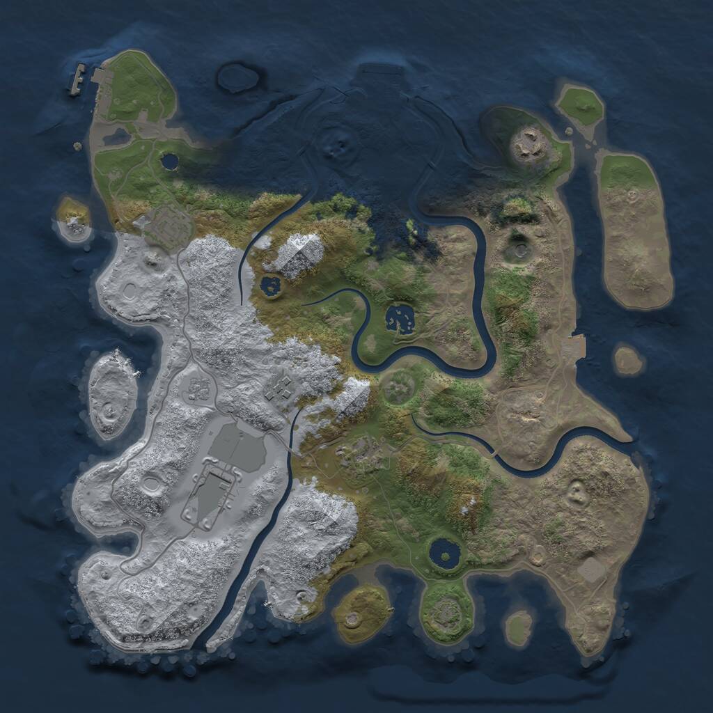 Rust Map: Procedural Map, Size: 3500, Seed: 4567846, 12 Monuments