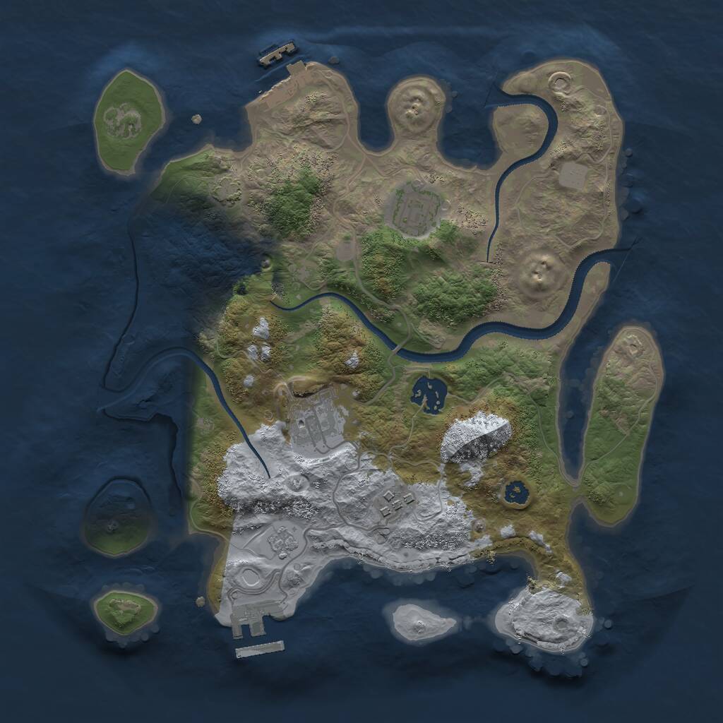 Rust Map: Procedural Map, Size: 3000, Seed: 12737, 9 Monuments