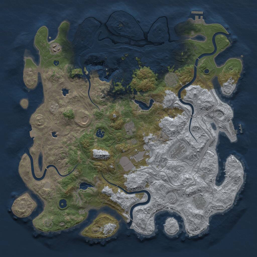Rust Map: Procedural Map, Size: 4500, Seed: 39101802, 15 Monuments