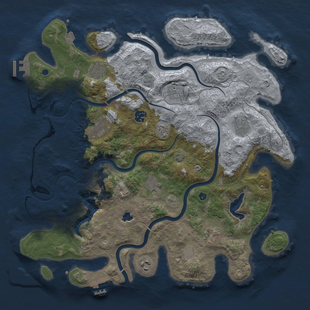 Rust Map: Procedural Map, Size: 4000, Seed: 971994229, 15 Monuments