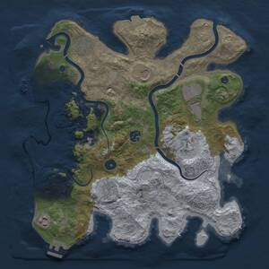 Thumbnail Rust Map: Procedural Map, Size: 3650, Seed: 615561, 14 Monuments