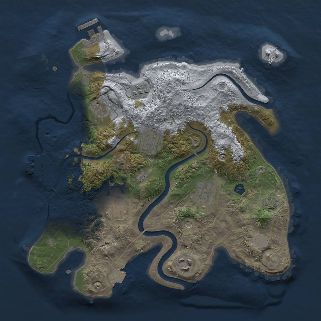 Rust Map: Procedural Map, Size: 3000, Seed: 239927826, 11 Monuments