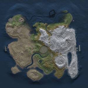 Thumbnail Rust Map: Procedural Map, Size: 3000, Seed: 88224466, 11 Monuments