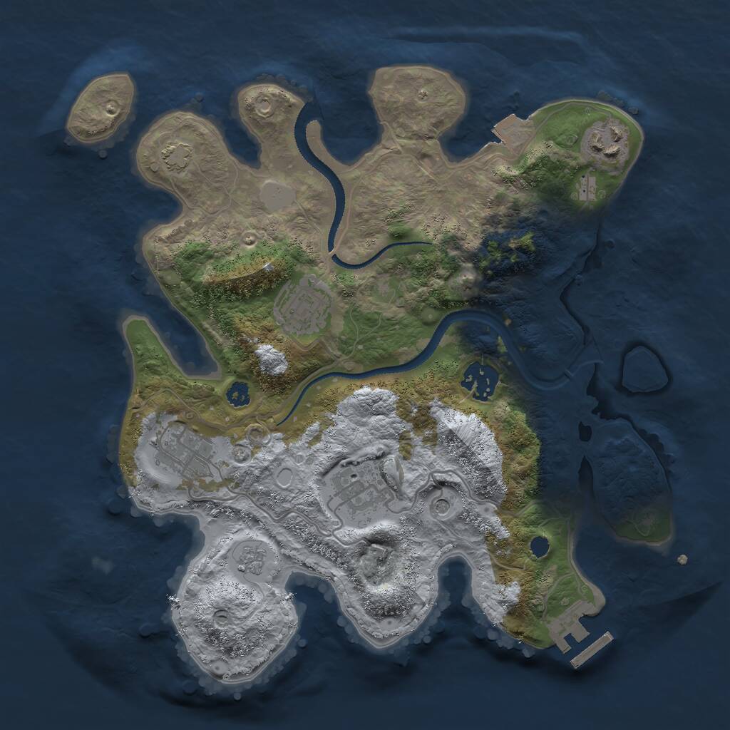 Rust Map: Procedural Map, Size: 3000, Seed: 1563016636, 10 Monuments