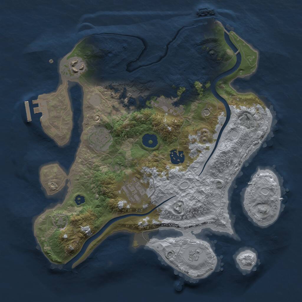 Rust Map: Procedural Map, Size: 3000, Seed: 970290709, 12 Monuments