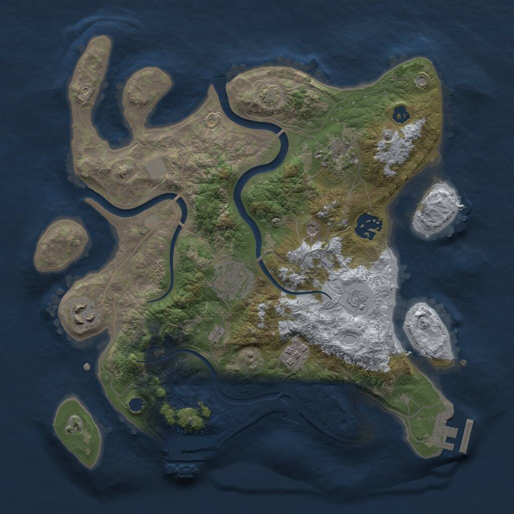 Rust Map: Procedural Map, Size: 3000, Seed: 94622654, 11 Monuments