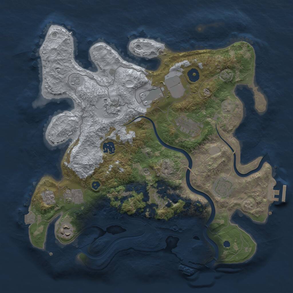 Rust Map: Procedural Map, Size: 3500, Seed: 1832522915, 15 Monuments