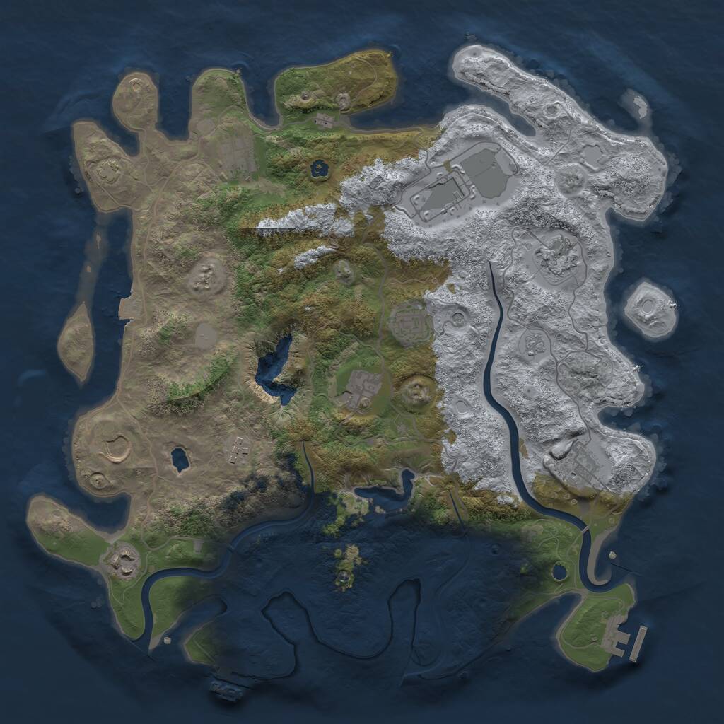 Rust Map: Procedural Map, Size: 4000, Seed: 604860759, 15 Monuments