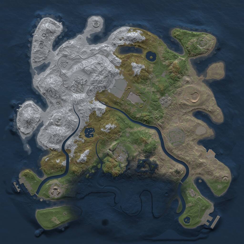 Rust Map: Procedural Map, Size: 3500, Seed: 234786187, 14 Monuments