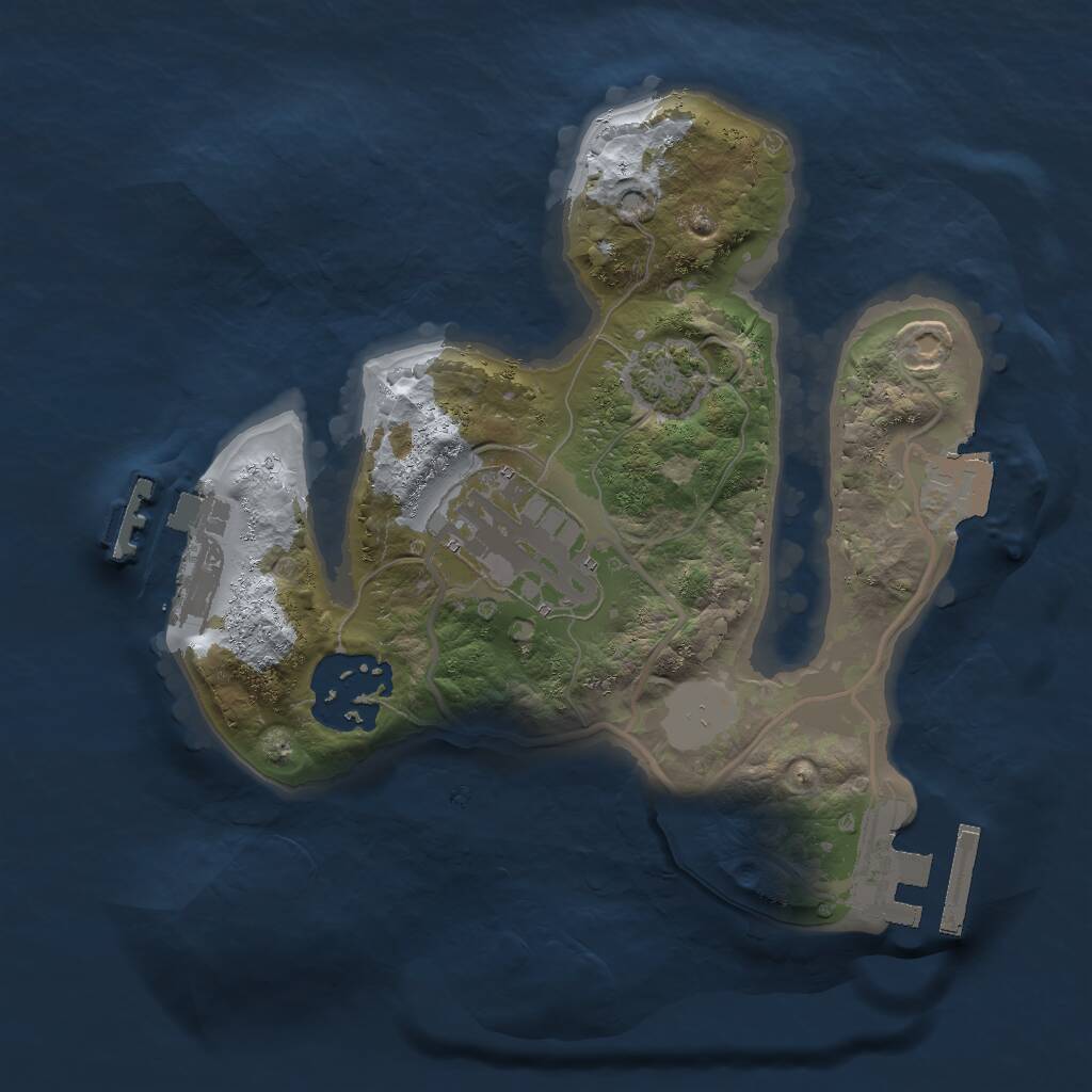 Rust Map: Procedural Map, Size: 2000, Seed: 1488725651, 6 Monuments