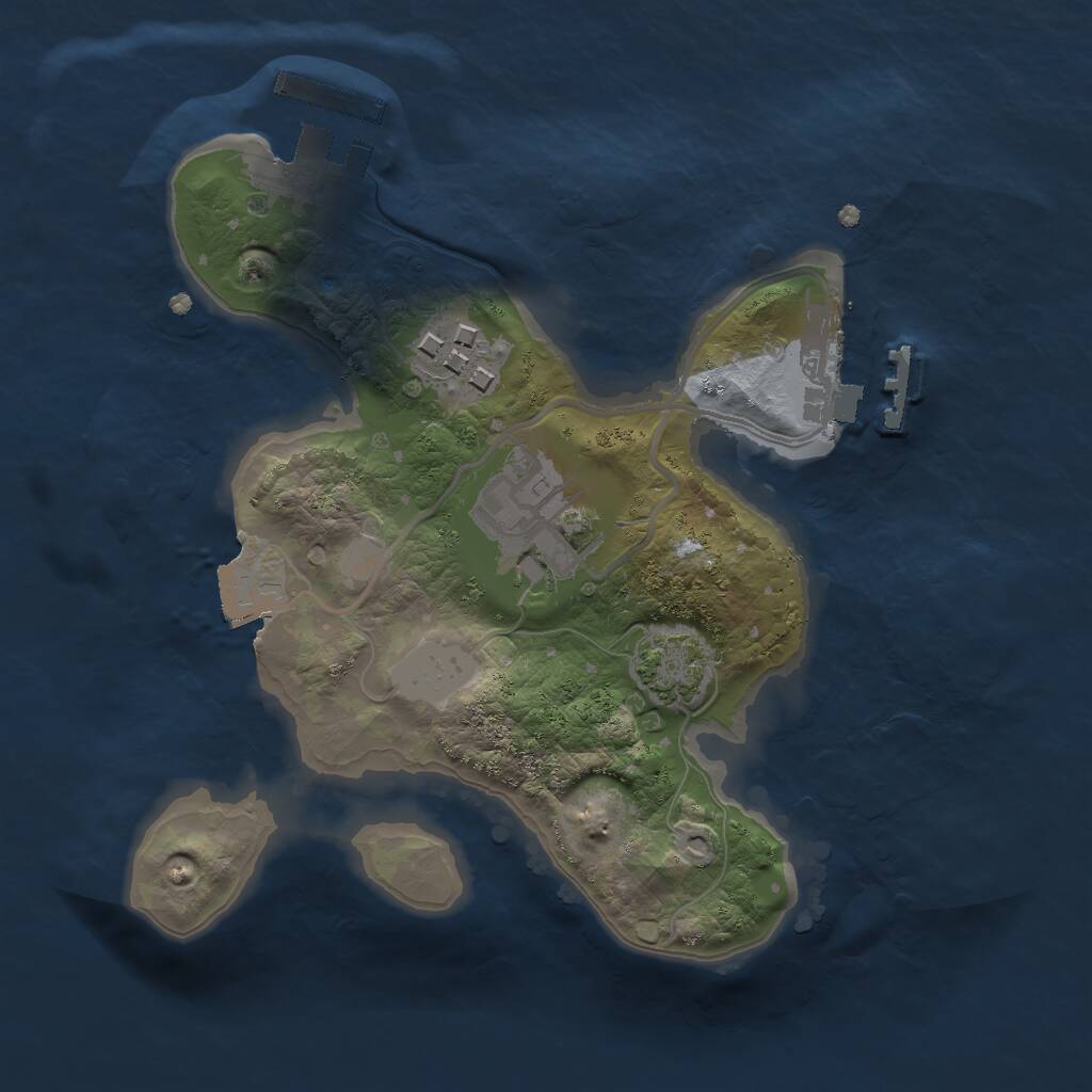 Rust Map: Procedural Map, Size: 2000, Seed: 8112673, 6 Monuments