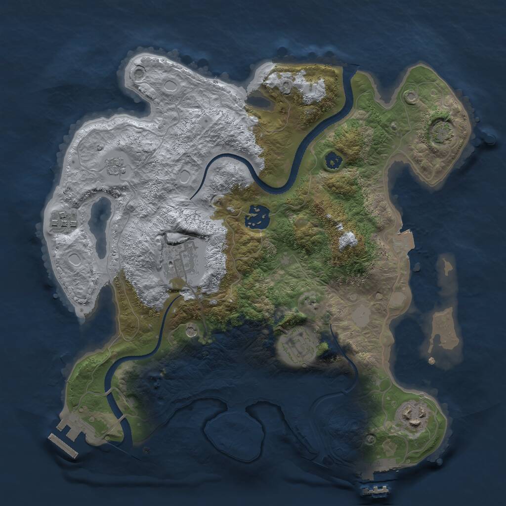 Rust Map: Procedural Map, Size: 3000, Seed: 170498986, 11 Monuments