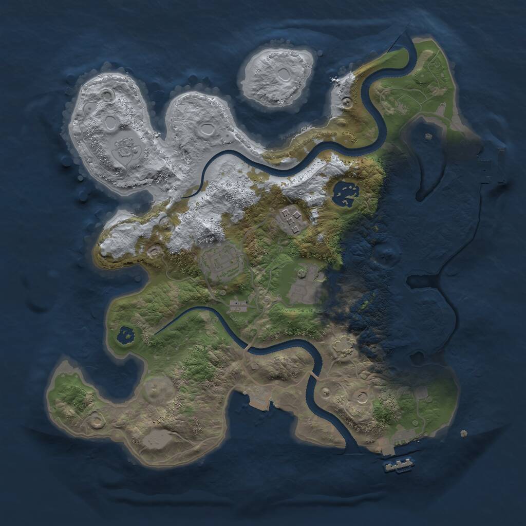 Rust Map: Procedural Map, Size: 3000, Seed: 761425320, 10 Monuments