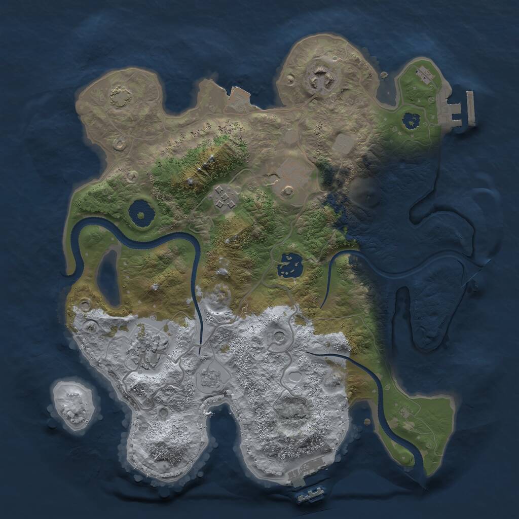 Rust Map: Procedural Map, Size: 3000, Seed: 5903, 11 Monuments