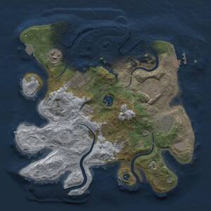 Thumbnail Rust Map: Procedural Map, Size: 3000, Seed: 1441732771, 11 Monuments