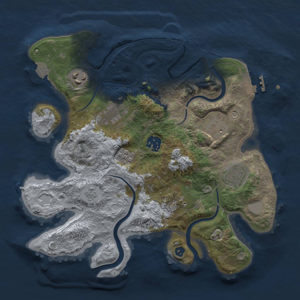 Rust Map: Procedural Map, Size: 3000, Seed: 1441732771, 11 Monuments