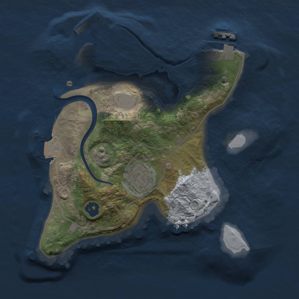 Rust Map: Procedural Map, Size: 2100, Seed: 1126690497, 4 Monuments