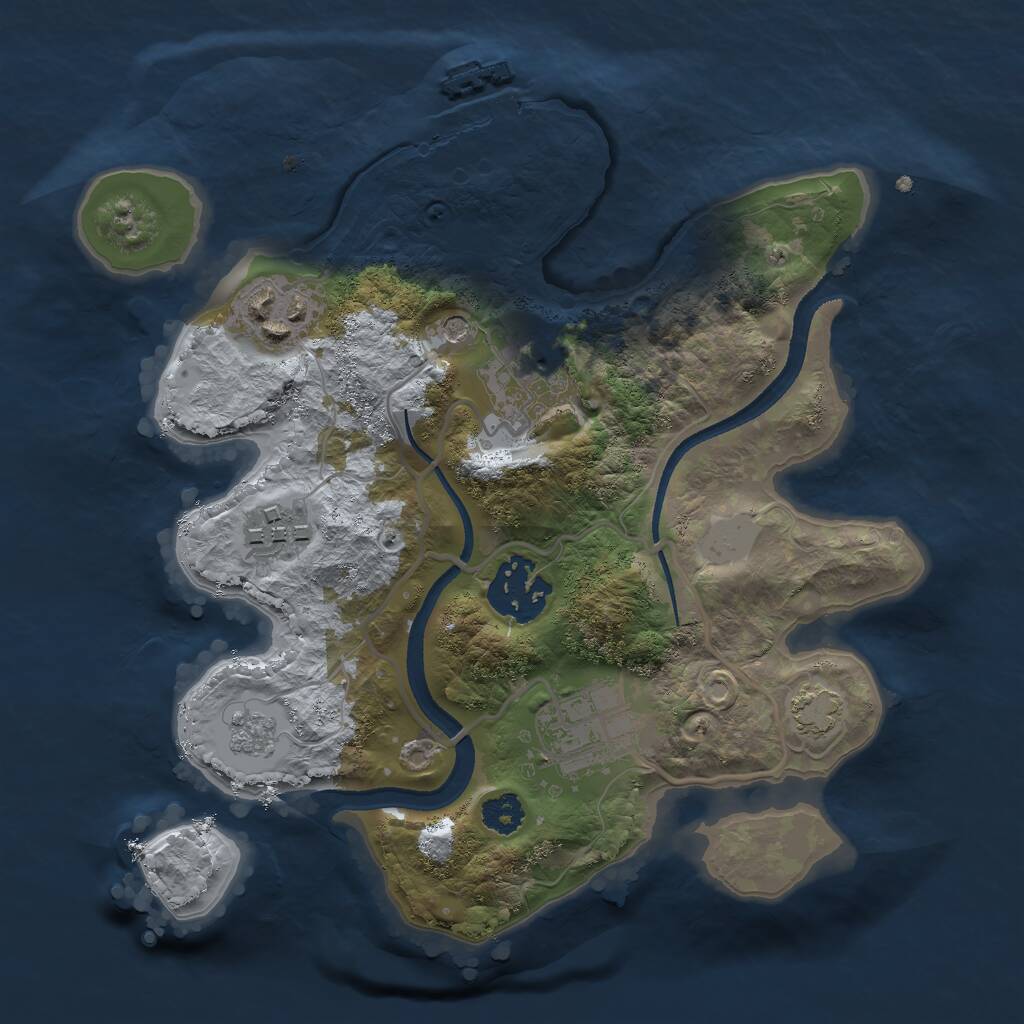 Rust Map: Procedural Map, Size: 2500, Seed: 1752999987, 10 Monuments