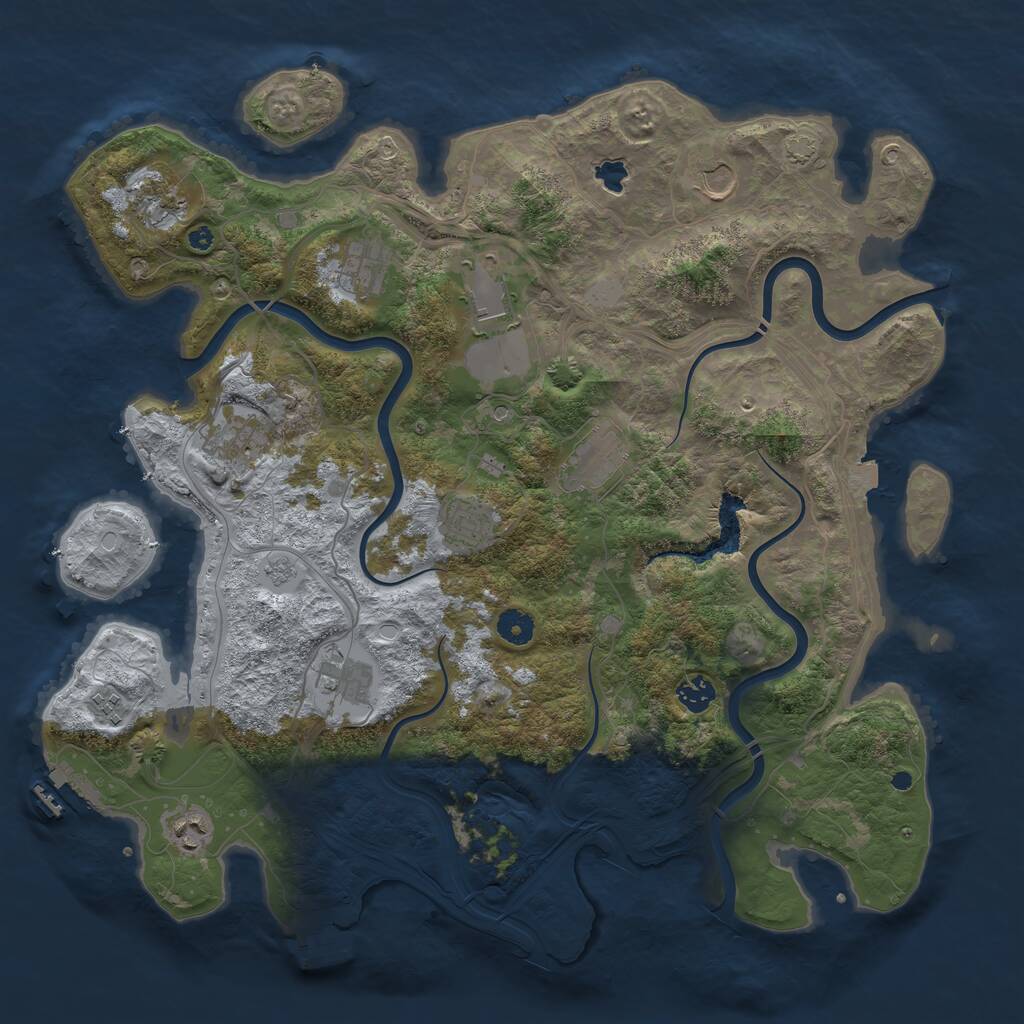 Rust Map: Procedural Map, Size: 4250, Seed: 1272056713, 17 Monuments
