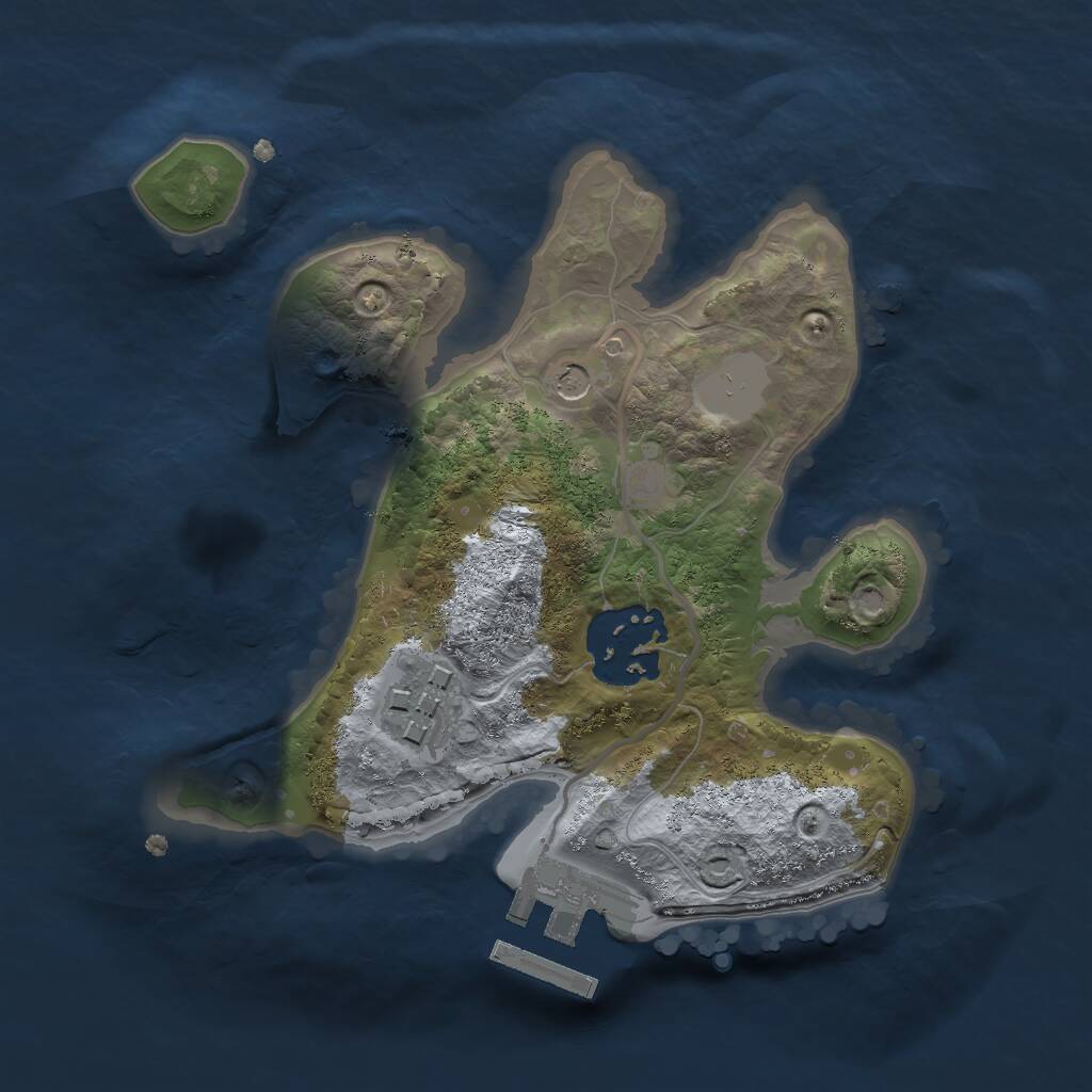 Rust Map: Procedural Map, Size: 2000, Seed: 887676030, 5 Monuments