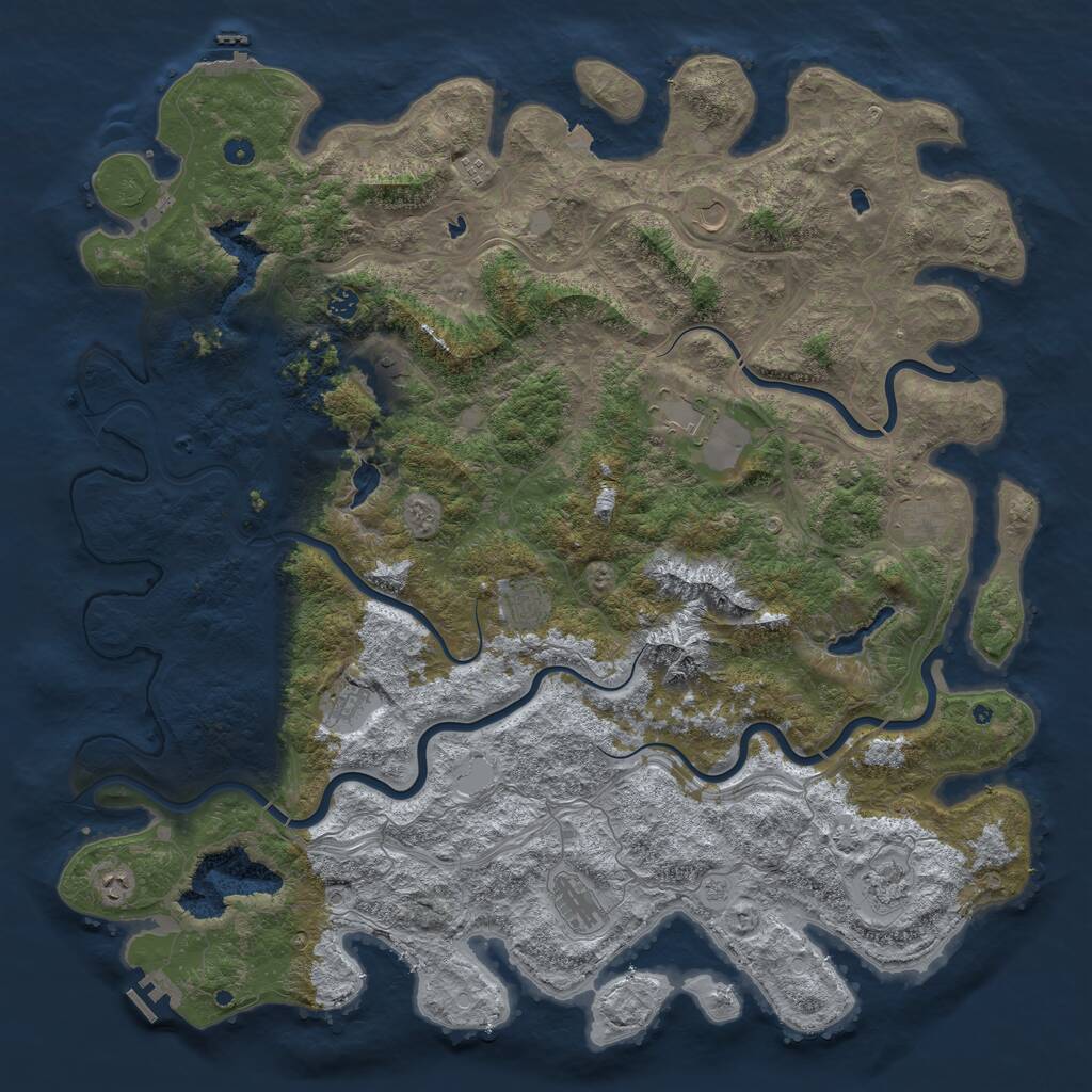 Rust Map: Procedural Map, Size: 5500, Seed: 1288630367, 17 Monuments