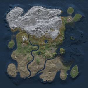 Thumbnail Rust Map: Procedural Map, Size: 3500, Seed: 2032835654, 14 Monuments