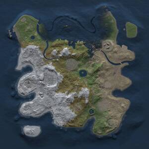 Thumbnail Rust Map: Procedural Map, Size: 3000, Seed: 1690729372, 11 Monuments