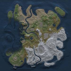 Thumbnail Rust Map: Procedural Map, Size: 3500, Seed: 71264309, 14 Monuments
