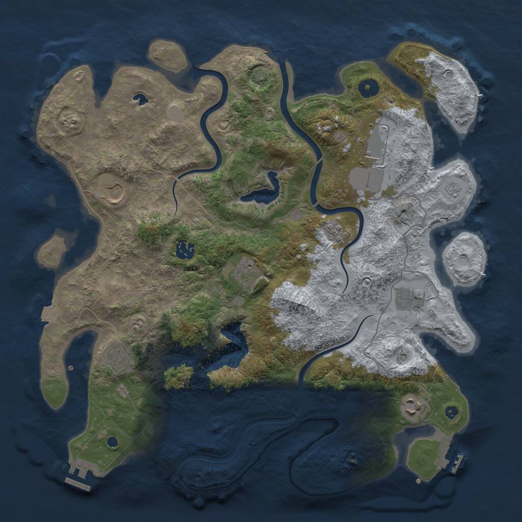 Rust Map: Procedural Map, Size: 4000, Seed: 1398752436, 14 Monuments