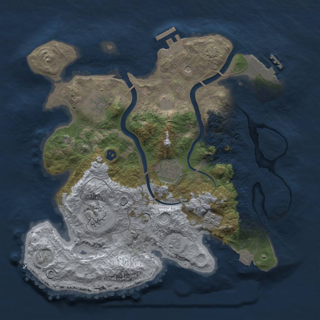 Rust Map: Procedural Map, Size: 3000, Seed: 1356923124, 10 Monuments