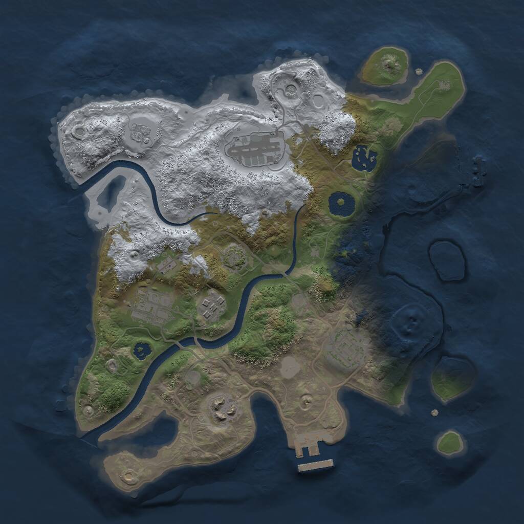 Rust Map: Procedural Map, Size: 3000, Seed: 517482, 12 Monuments