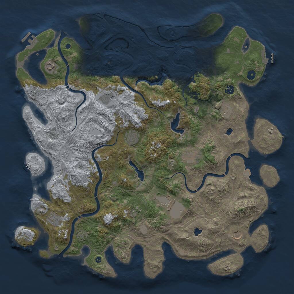 Rust Map: Procedural Map, Size: 4800, Seed: 1021091396, 17 Monuments