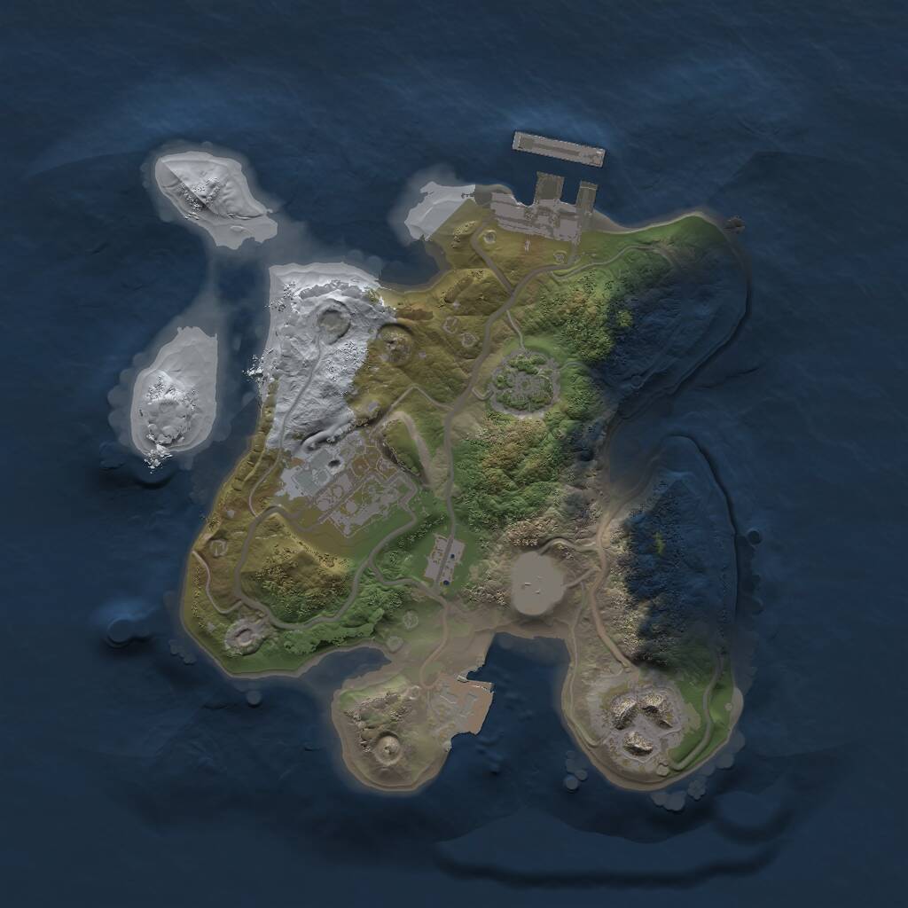 Rust Map: Procedural Map, Size: 2000, Seed: 12345123, 5 Monuments