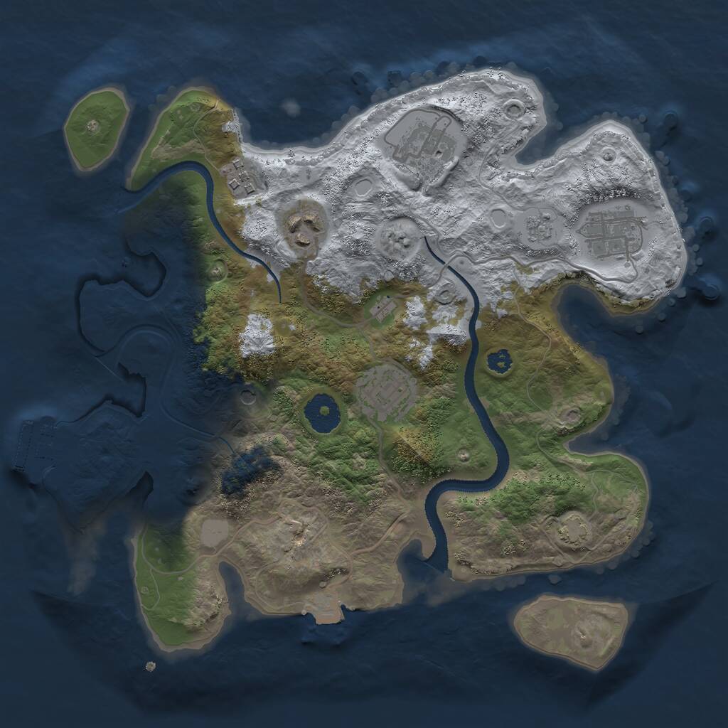 Rust Map: Procedural Map, Size: 3000, Seed: 499232, 10 Monuments