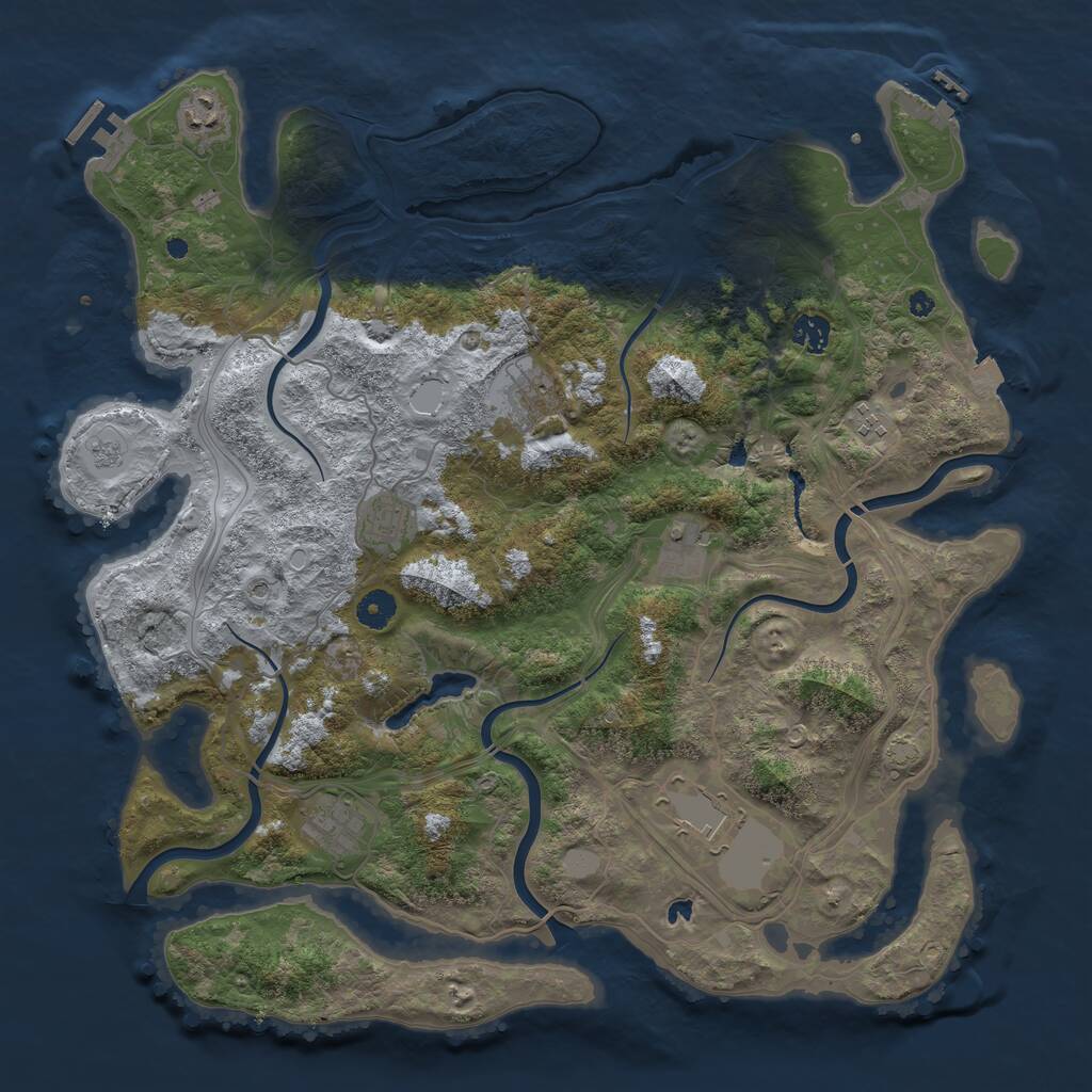 Rust Map: Procedural Map, Size: 4250, Seed: 1272260253, 14 Monuments