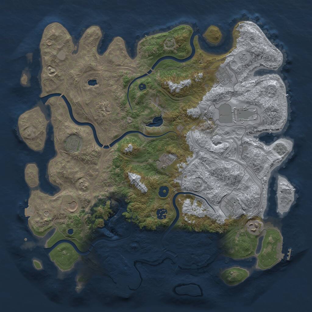 Rust Map: Procedural Map, Size: 4250, Seed: 1081813735, 16 Monuments