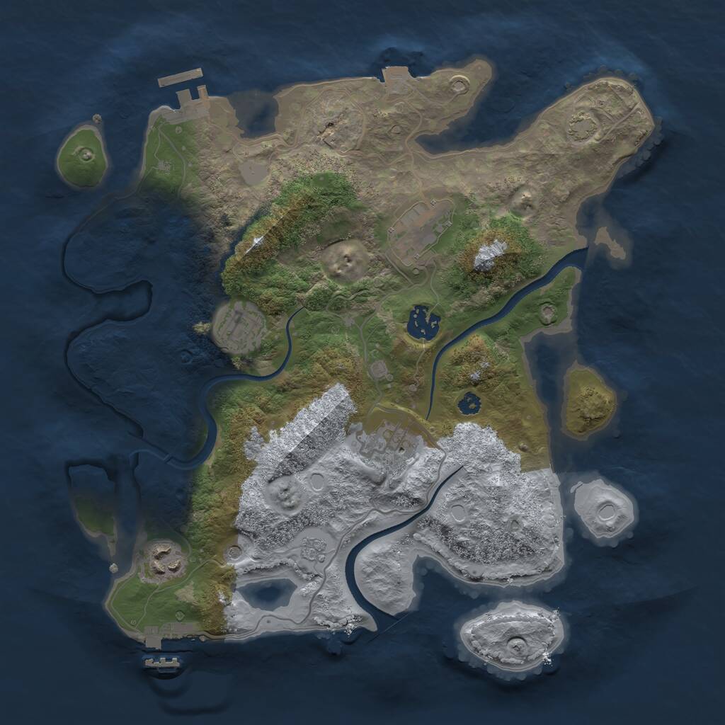 Rust Map: Procedural Map, Size: 3251, Seed: 1656563139, 11 Monuments