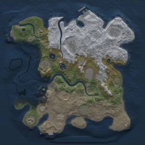Thumbnail Rust Map: Procedural Map, Size: 3500, Seed: 2055285999, 15 Monuments