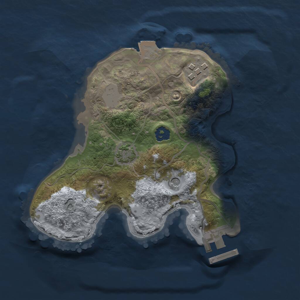Rust Map: Procedural Map, Size: 2000, Seed: 58732156, 5 Monuments